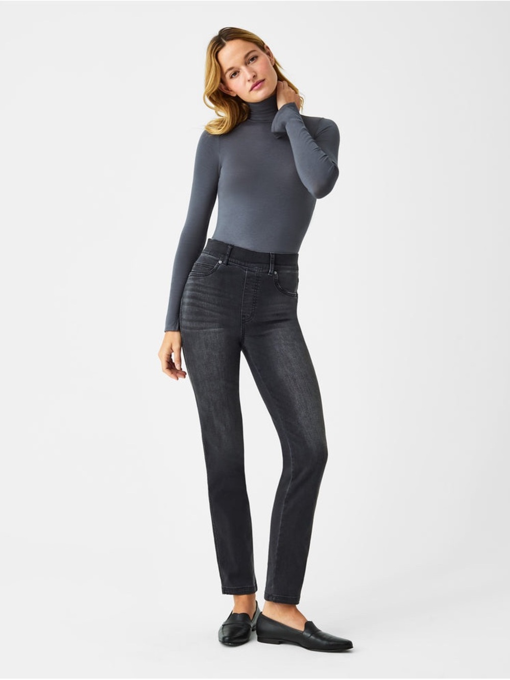 SPANX Straight Leg Jeans-Vintage Black